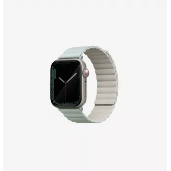 UNIQ Revix Reversibelt magnetarmbånd til Apple Watch Series 1/2/3/4/5/6/7/8/9/SE/SE2/SE3 38/40/41mm - salviegrøn/beige