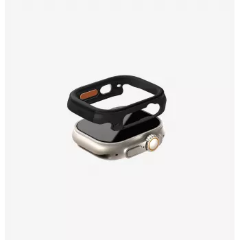 UNIQ Valencia-beskyttelsescase til Apple Watch Ultra / Ultra 2 / Ultra 3 49mm, Midnight Black