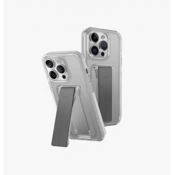 UNIQ Heldro Mount with Stand-case til iPhone 15 Pro Max 6,7 inch Lucent Clear
