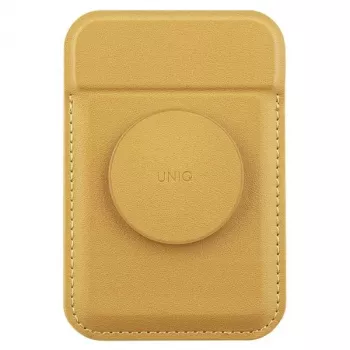 UNIQ Flixa Magnetic Card Wallet with Kickstand Canary Yellow MagSafe