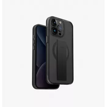 UNIQ Heldro Mag iPhone 15 Pro Max 6,7 inch MagClick opladningshylster sort/Vapour Smoke