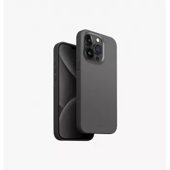 UNIQ Lyden DS MagClick Charging Case til iPhone 15 Pro Max 6,7 inch, Antracitgrå-Sort