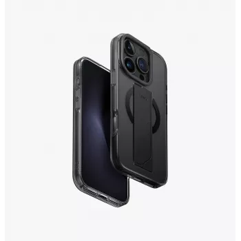 UNIQ Heldro Max iPhone 16 Pro 6,3 inch MagClick-opladningscase Black/Vapour Smoke