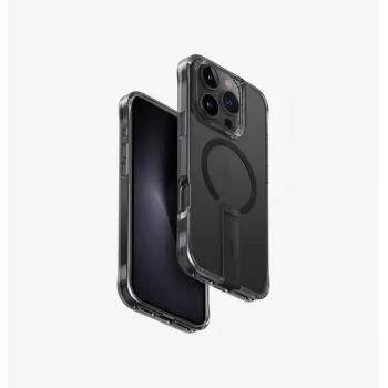 UNIQ Eleva med Vertica-stand cover til iPhone 16 Pro 6,3 inch Carbon Black