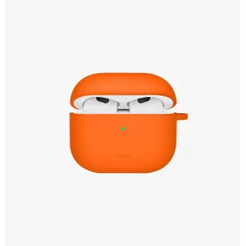 UNIQ Nexo Case til AirPods 4 med ørekroge silikone Volt Orange