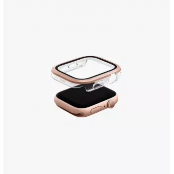 UNIQ Voute Beskyttelsesetui med Skærmbeskyttelsesfilm til Apple Watch Series 10/11 46mm, Hærdet Glas, Roségold