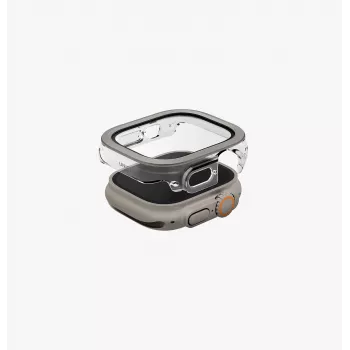 UNIQ Voute cover til Apple Watch Ultra 49mm med hærdet glasbeskyttelse sølv