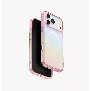 UNIQ Iridescia-cover til Apple iPhone 17 Pro Max, MagClick-ladning, Pink Prism