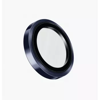 UNIQ Optix Prime kameralinsebeskyttelse til iPhone 17 Pro / 17 Pro Max / 15 Pro / 15 Pro Max med applikator - Navy Blue