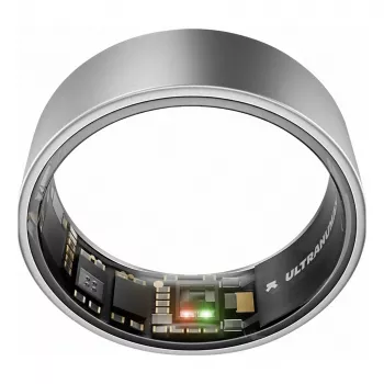 ULTRAHUMAN Ring Air - Smart Ring til damer og herrer - Søvn- og fitnesstracking-wearable - Puls - Smart Ring Raw Titanium størrelse 10