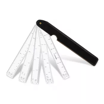 Aristo 5-fold Scale Ruler 1:1/10/15/20/25/30/33.33/40/50/75/125 300 mm hvid