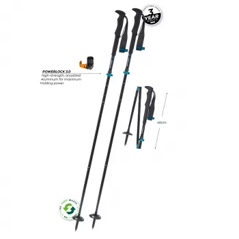 Komperdell Fx Lite Carbon Vario Approach Trekking Poles, Blue