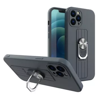 HURTEL Ring Case silikonecover med fingerholder og standfod til Xiaomi Poco X4 Pro 5G blå