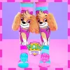 MADMIA Paw Patrol Skye børne-knæstrømper med 3D-plushører - pink/blå/hvid