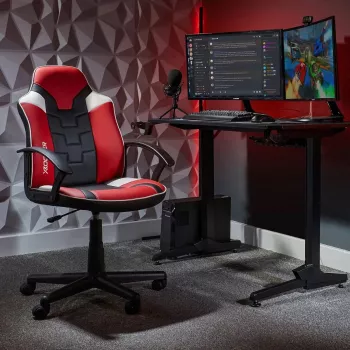 X Rocker Saturn 5120101 gaming office chair for teens, max. 100 kg, black/red