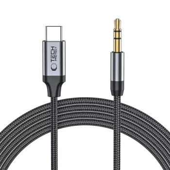 TECH-PROTECT ULTRABOOST USB-C til 3,5 mm mini-jack lydkabel 100 cm sort