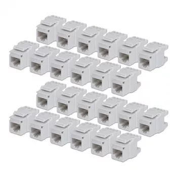 StarTech.com Cat6 Keystone Jack 24-pak, RJ45 Ethernet Keystone-kobler, UTP Cat6 vægudtag, 180 grader 110 Punch Down, hvid