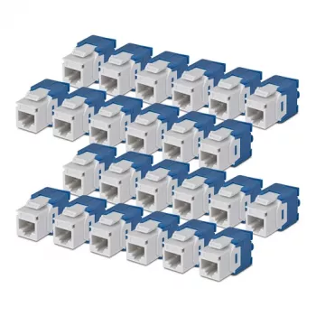 StarTech.com Cat6 Keystone Jack 24-pak 180-graders værktøjsfri RJ45 Ethernet Keystone-kobler, UTP, hvid