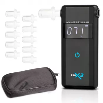 AlcoFind PRO-X-3 Breathalyzer with Mouthpieces, 12-Month Calibration