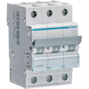 Hager MBN310E ledningsbeskyttelsesafbryder 6kA, B-karakteristik, 10A, 3-polet