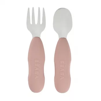 Beaba First Stainless Steel bestiksæt Cotton Candy