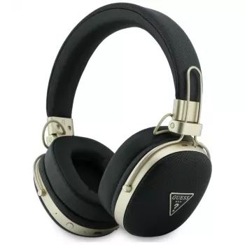 Guess over-ear Bluetooth-hovedtelefoner med ENC, metallic-kornet trekant-logo, sort