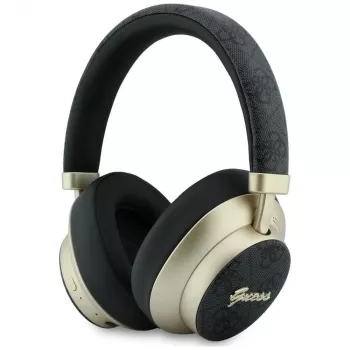 Guess GUE005456 Bluetooth over-ear-hovedtelefoner med ENC, 4G Gold Script Metal, sort