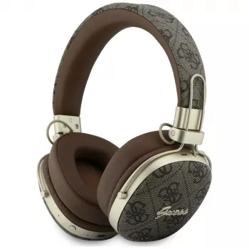 Guess GUE005462 Bluetooth Over-Ear-hovedtelefoner med ENC, metaldesign, 4G Script-logo, brun