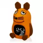 DieMaus vækkeur til børn med natlys - analog kvarts, varmhvidt natlys, flerfarvet (blå/orange)