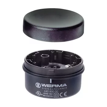 WERMA Signaltechnik KombiSIGN 71 konstantlyselement, sort hus, klar linse, polycarbonat, IP65, 70 mm diameter, 66 mm højde, E14-fatning, maks. 7 W, 640.800.00