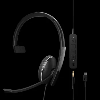 Sennheiser ADAPT 100 kablet on-ear-headset med støjreducerende mikrofon, USB-A, sort
