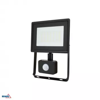 KAFLER KASTEL LED-floodlight 30W 4000K 2520lm IP65 sort med PIR-sensor