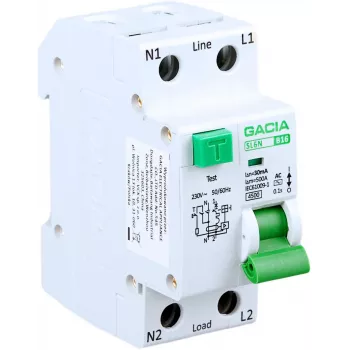 GACIA SL6N RCBO 1P+N B16A 30mA type AC fejlstrømsafbryder med overstrømsbeskyttelse