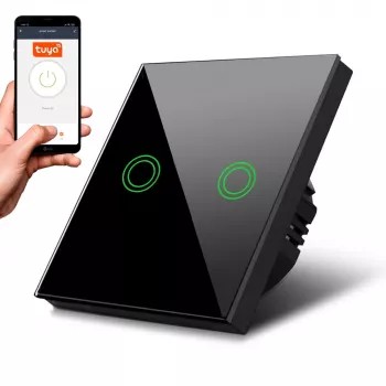 MACLEAN MCE714B WiFi 2-gang touch-lysafbryder, sort