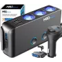 MBG Line HC67C dobbelt cigarettænder-stikdåse-splitter med 3 USB-A-porte, 120 W, sort