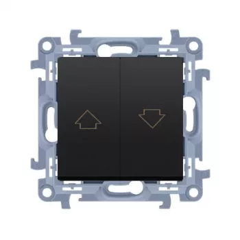 KONTAK-SIMON Kontakt Simon 10 Modul Mat sort Persiennebetjeningstryk Pil Skrueklemmer 10A 250V