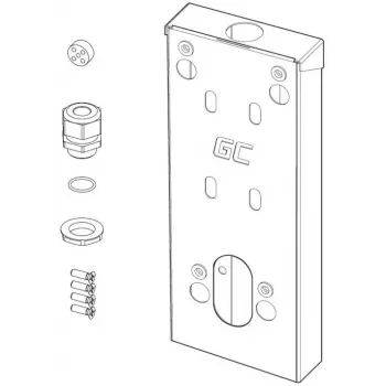 GREEN CELL EV Wallbox-Montageafstandsholder til HabuDen-lader, 50 mm, sort, ABS-plast, Kabelstyring, Ventilation, EVGCAKHS1