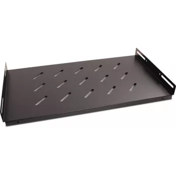 Getfort 45cm 19 inch 1U fast hylde til rackskab - sort