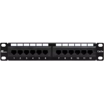 Getfort PGF-5EUTP12-B4 12-port Cat5e UTP patchpanel 10 inch 1U sort