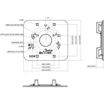 MITON MT-P152 VESA Adapter Plate - Black, Steel, 40kg Capacity