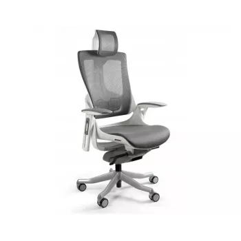 UNIQUE Wau 2 NW41 ergonomisk kontorstol, kulfarvet/hvidt net
