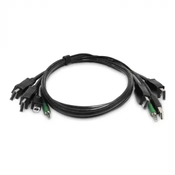 StarTech.com SK2DPMMKVM06-TAA-2U 1,8 m dual-DisplayPort-KVM-kabel, 2x USB, lyd, TAA