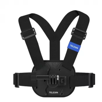 TELESIN Brystseleholder til Insta360 GoPro SJCAM DJI Xiaomi action-kameraer - sort