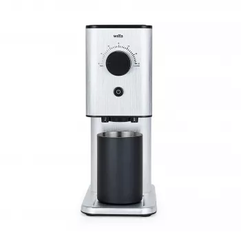 WILFA ZENSE ALUX Kaffemølle - Koniske kværn, 40 malingsgrader, kværn i rustfrit stål, 130 W, sort/aluminium