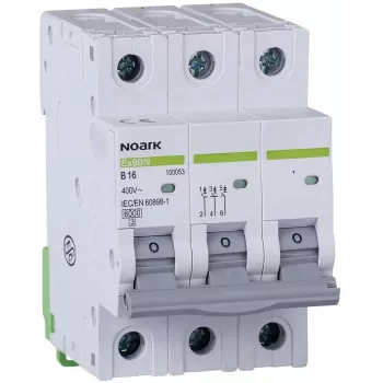 Noark Ex9BN 3P C16 automatsikring 6kA, 16A, 3-polet, C-karakteristik