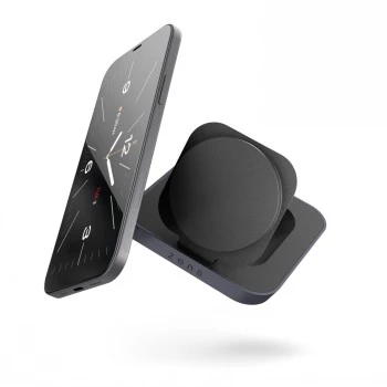 ZENS magnetisk natbordsoplader - 20W trådløs opladningsstander til iPhone og AirPods (sort)