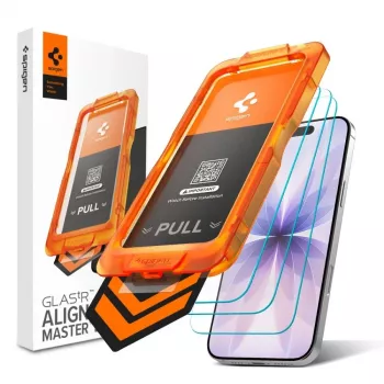 Spigen Glas.tR AlignMaster Slim 3-pak skærmbeskyttelsesfolie af hærdet glas til Apple iPhone 17