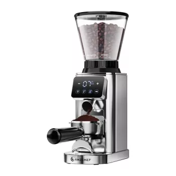 AMZCHEF CE-CG209-SV kaffekværn (sølv) - koniske kværne, 19 indstillinger, rustfrit stål