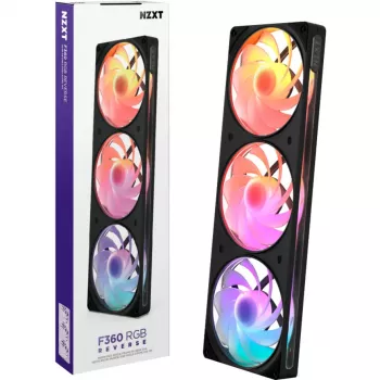 NZXT F360 RGB 360mm AIO væskekøler til CPU, sort, reverse