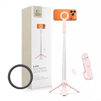 TECH-PROTECT L11S MagSafe Bluetooth selfiestick stativ Rosa